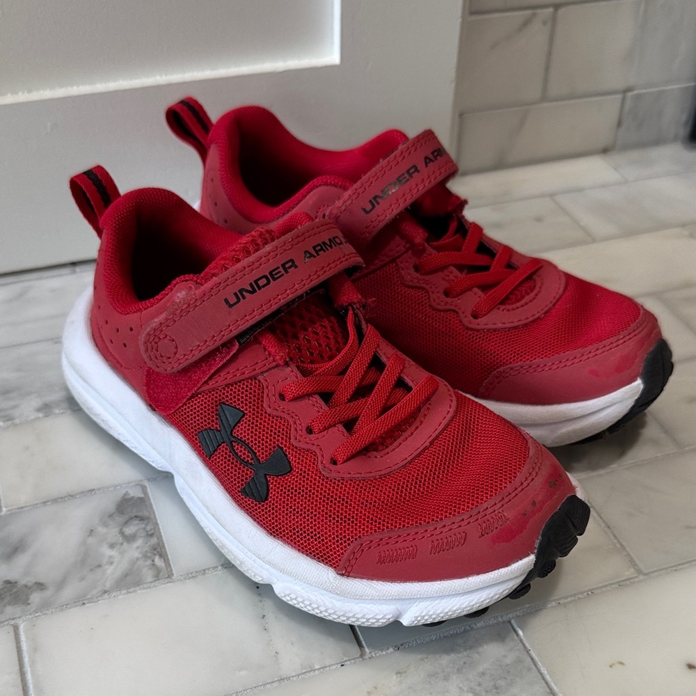 Under Armour Kids Red and Black Sneakers